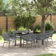 Set da Pranzo per Giardino con cuscino 7 pcs Grigio