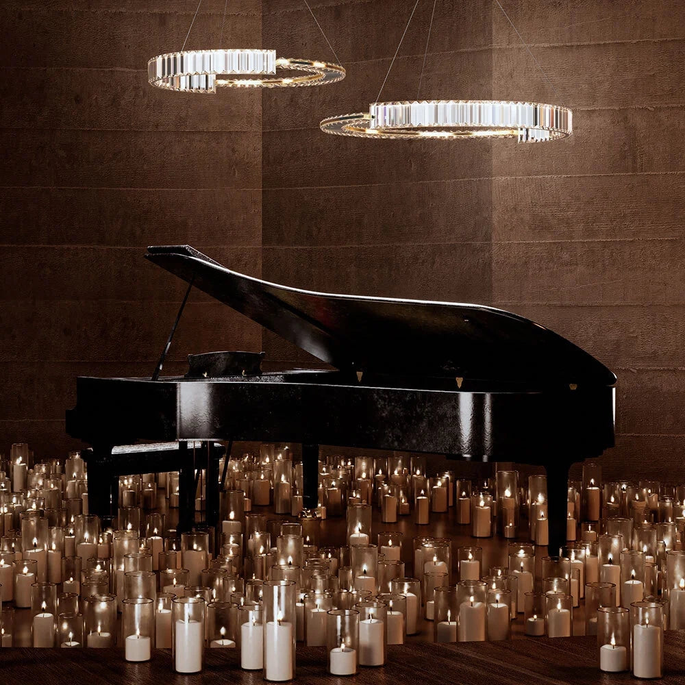 Maytoni Sospensione moderna Krone 1 luce LED integrato ottone metallo cristallo