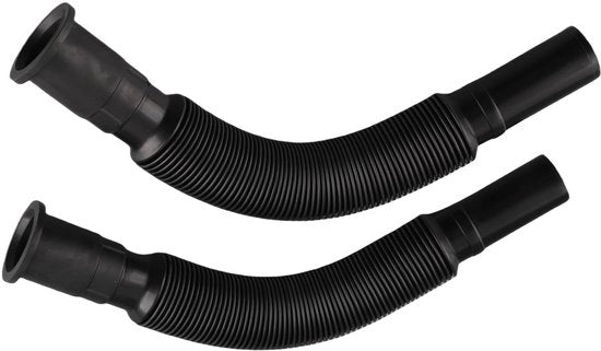 Serpentina di Scarico Flessibile - Tubo di Allungamento in PVC - 2 Pezzi - Nero - Per Cucina/Bagno - Resistentente allo Sfregamento e Facile da Pulire - Flessibile Scarico
