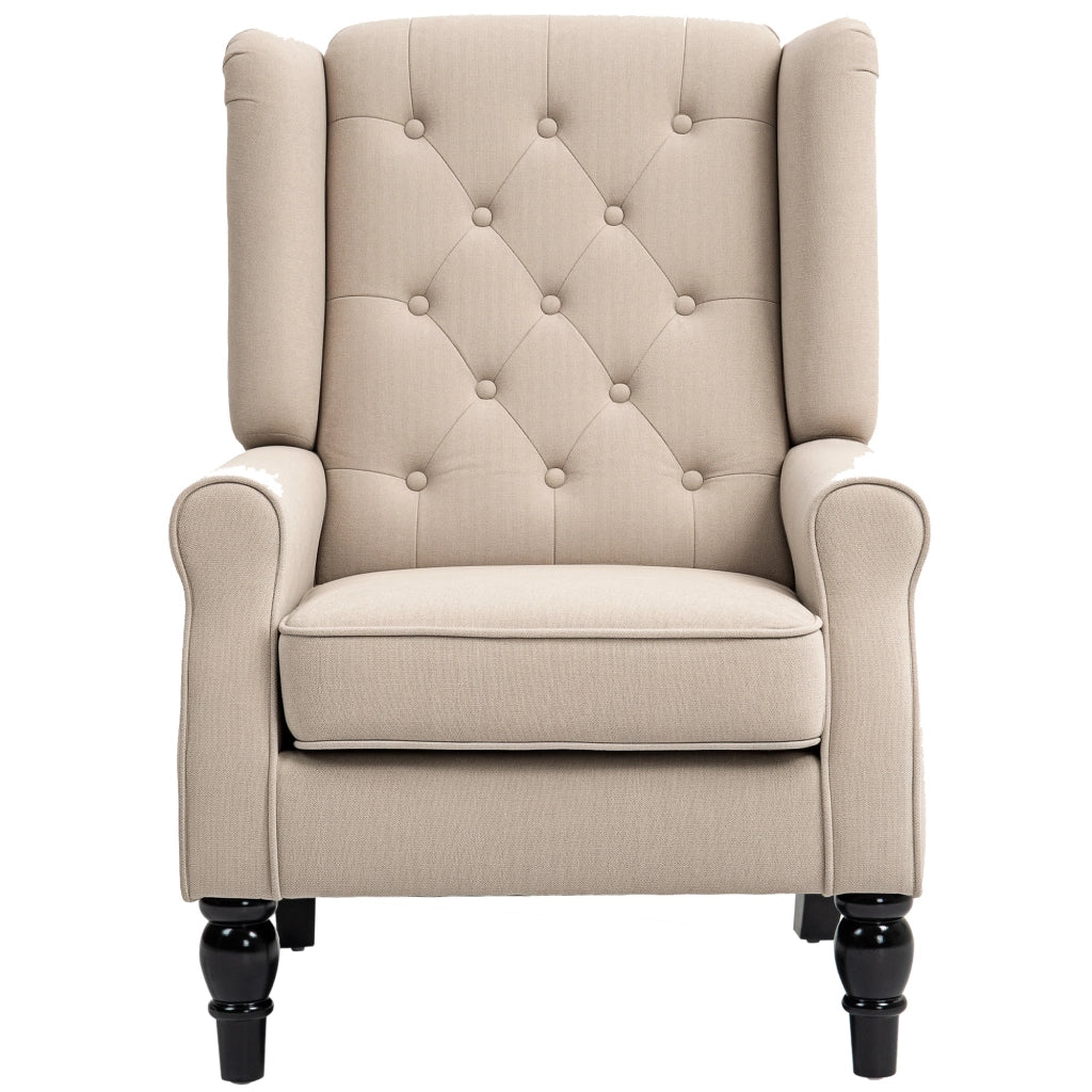 Poltrona in Velluto Reclinabile Massaggiante con Poggiapiedi ¨C Zephmum ¨C Beige 74x86x102 cm