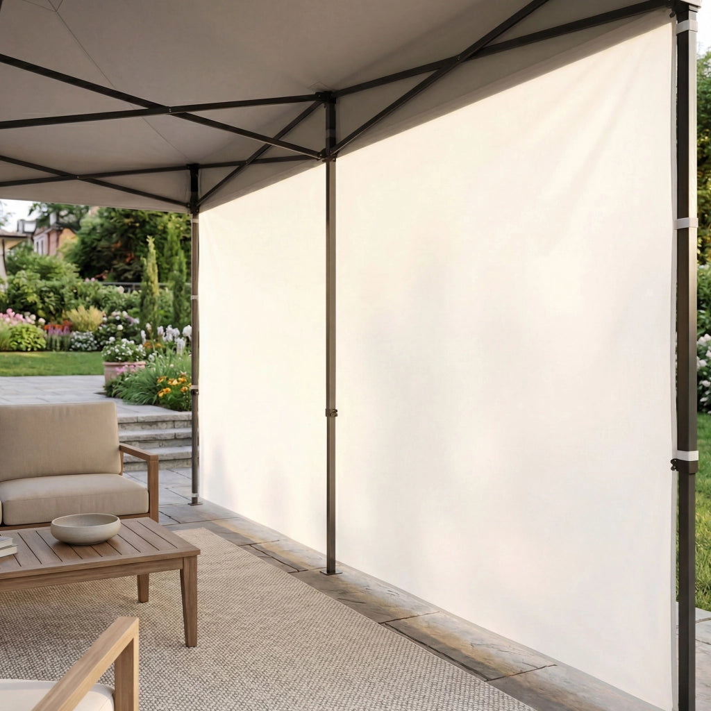 Telo laterale per gazebo da giardino 3X4,5 M. Telo con velcro vari colori bianco