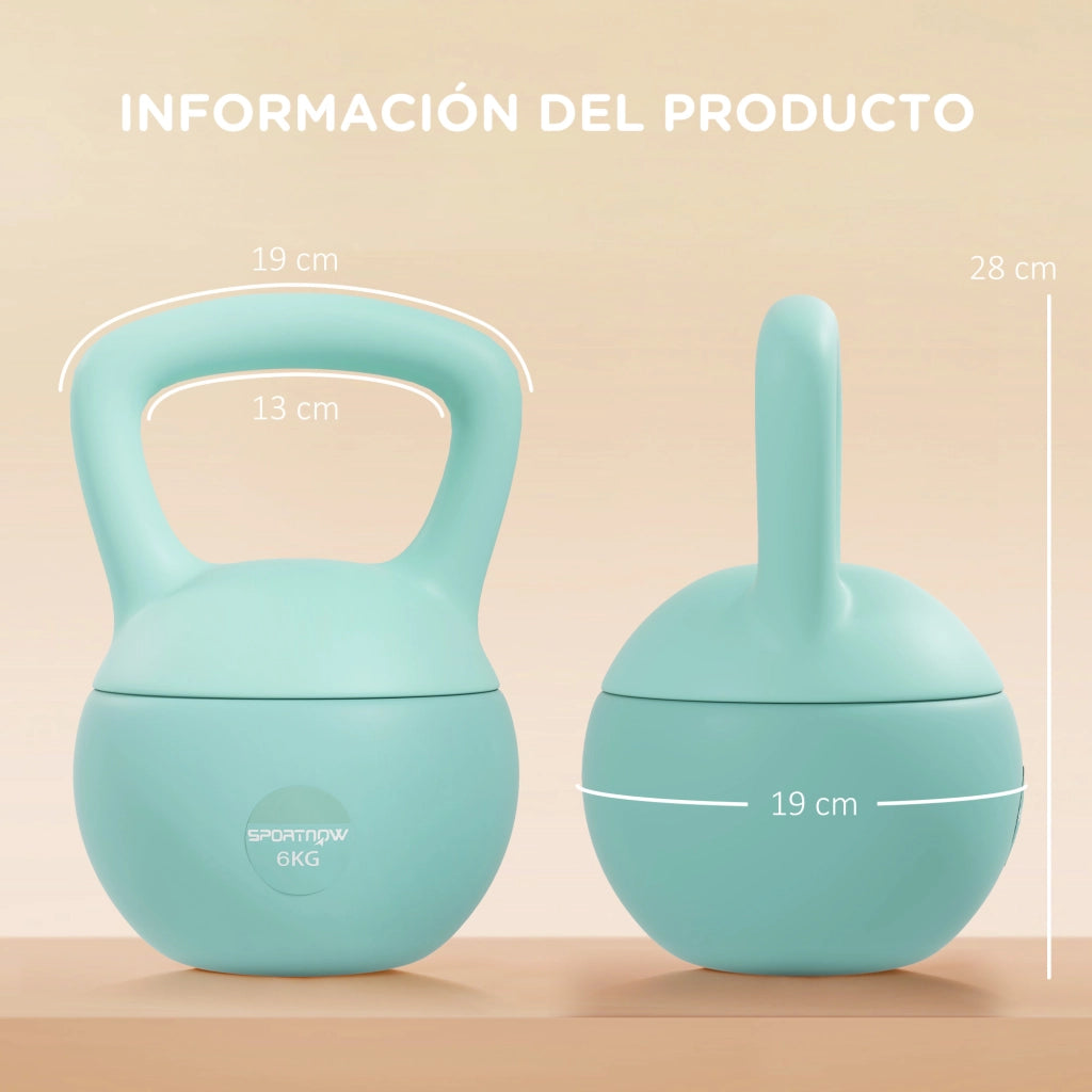 Kettlebell 6 kg Pesa Rusa ¨C Minimal ¨C Verde 19x19x28 cm