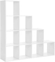 Libreria moderna con ripiani a gradini Valora White