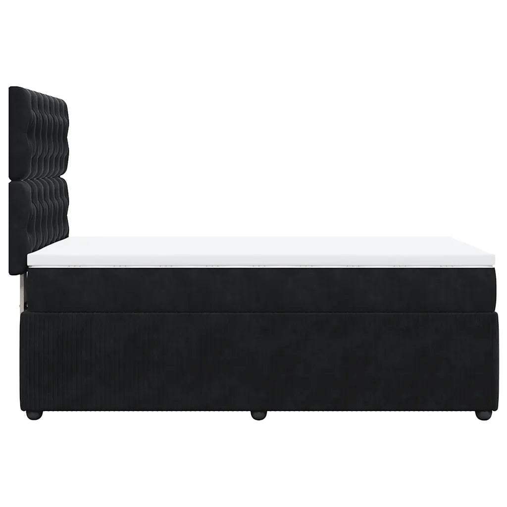Giroletto a Molle con Materasso Nero 90x200 cm in Velluto