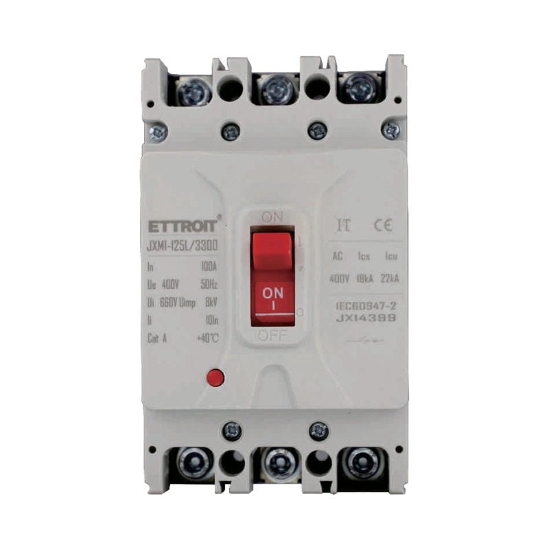 MCCB Interruttori Scatolati Magnetotermici 3P 22kA 100A AC 400V IP20 IEC60947-2