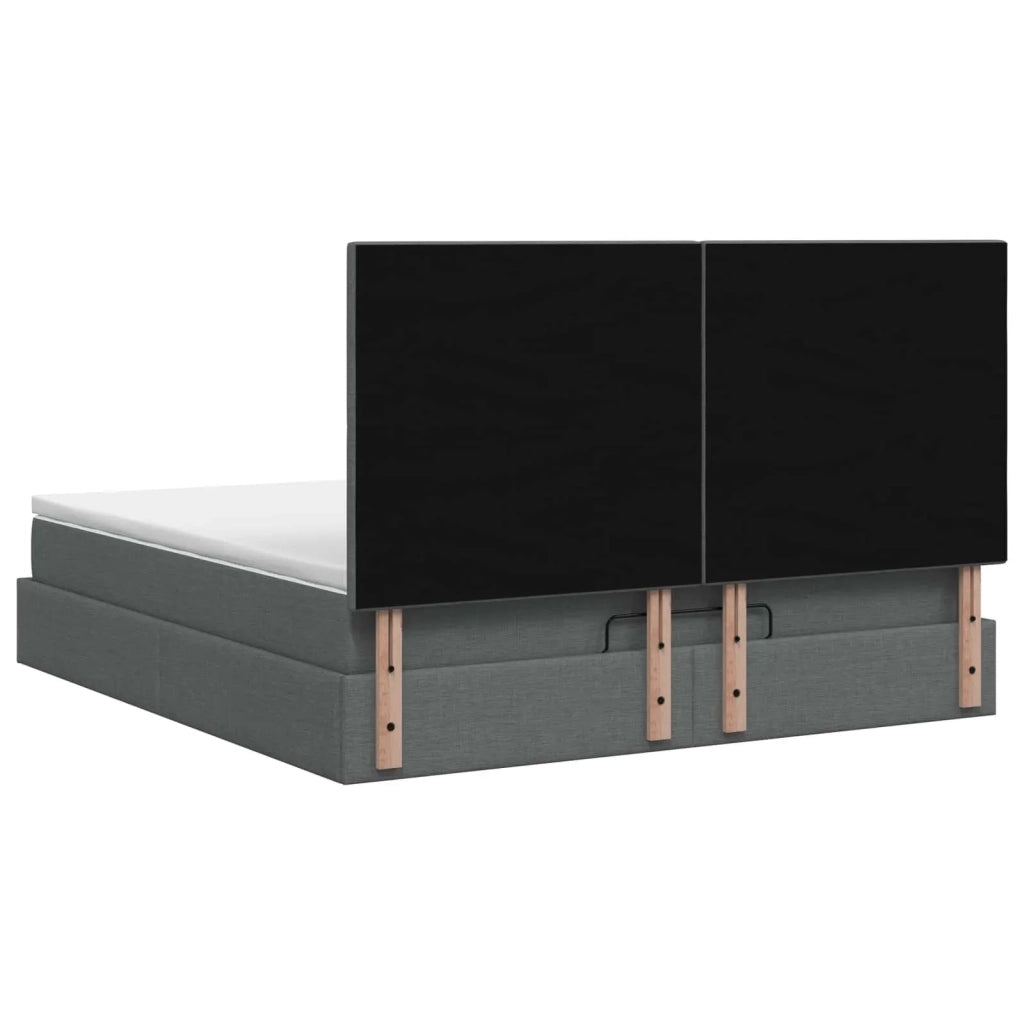 Letto ottomano con materasso Grigio Scuro 140 x 200 cm Tessuto 3457495
