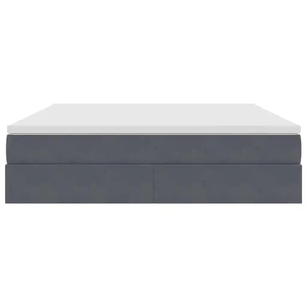 Letto con contenitore e materasso Grigio scuro 160 x 200 cm