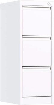 Cassa per mappe metallica verticale con 3 ante per mappe, formato A4 (bianco)