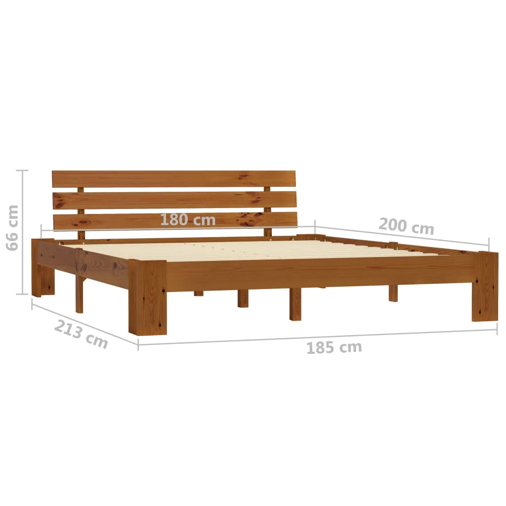 Giroletto senza Materasso-Struttura Letto Ambrato 180x200 cm in Legno di Pino 747631