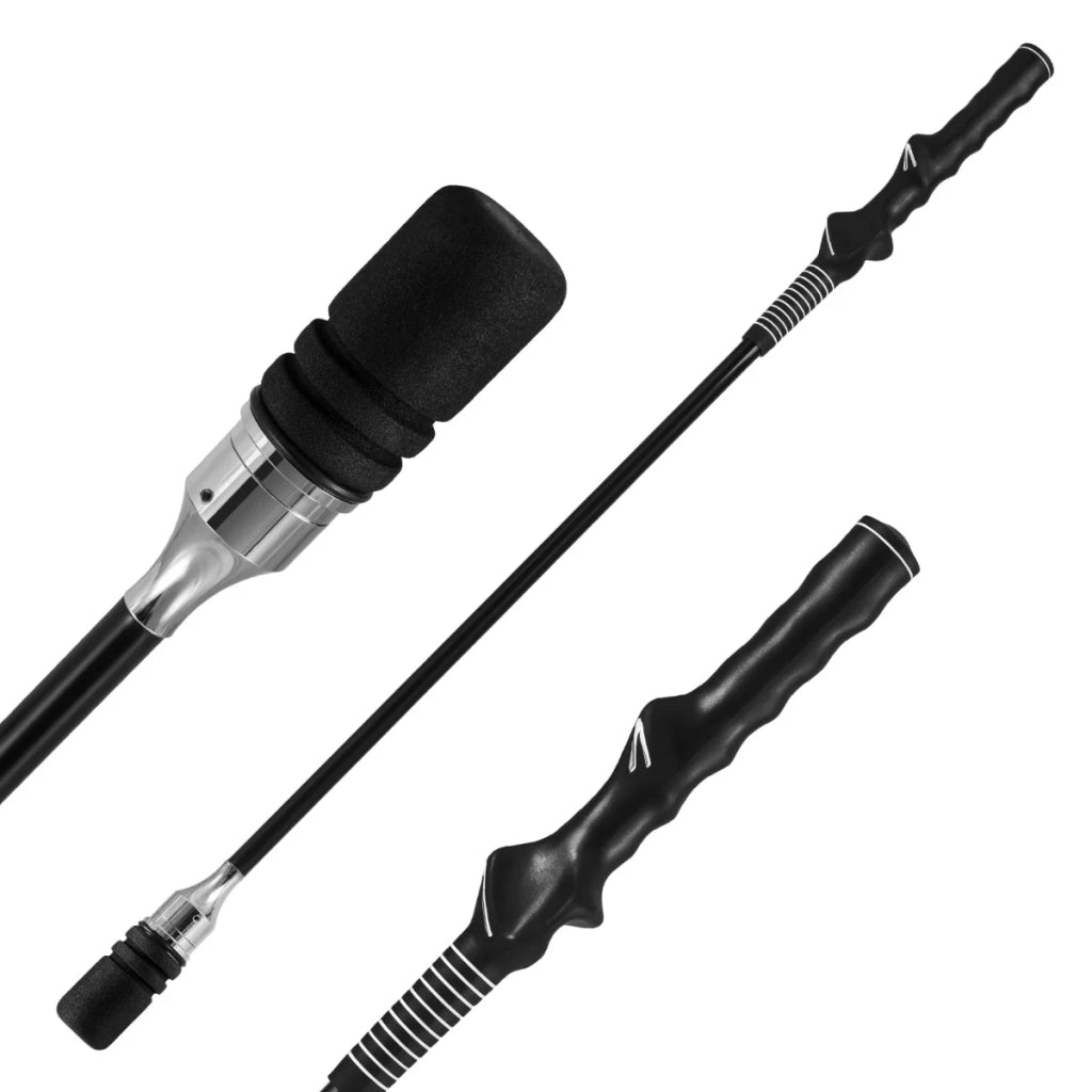 Allenatore da golf portatile da 80 cm con feedback sonoro e impugnatura ergonomica stile moderno gomma nera 20_0018114