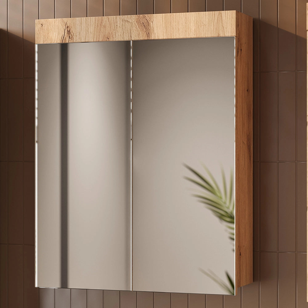 Specchio contenitore bagno Luna Quercia Wotan 60 x 77 cm Vicco