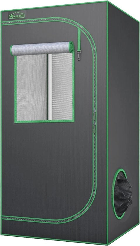 Tenda per coltivazione 24"x24"x48" per uso interno – 600D Mylar idrocoltura con finestra di osservazione, cassetto di scarico e cassetto degli strumenti