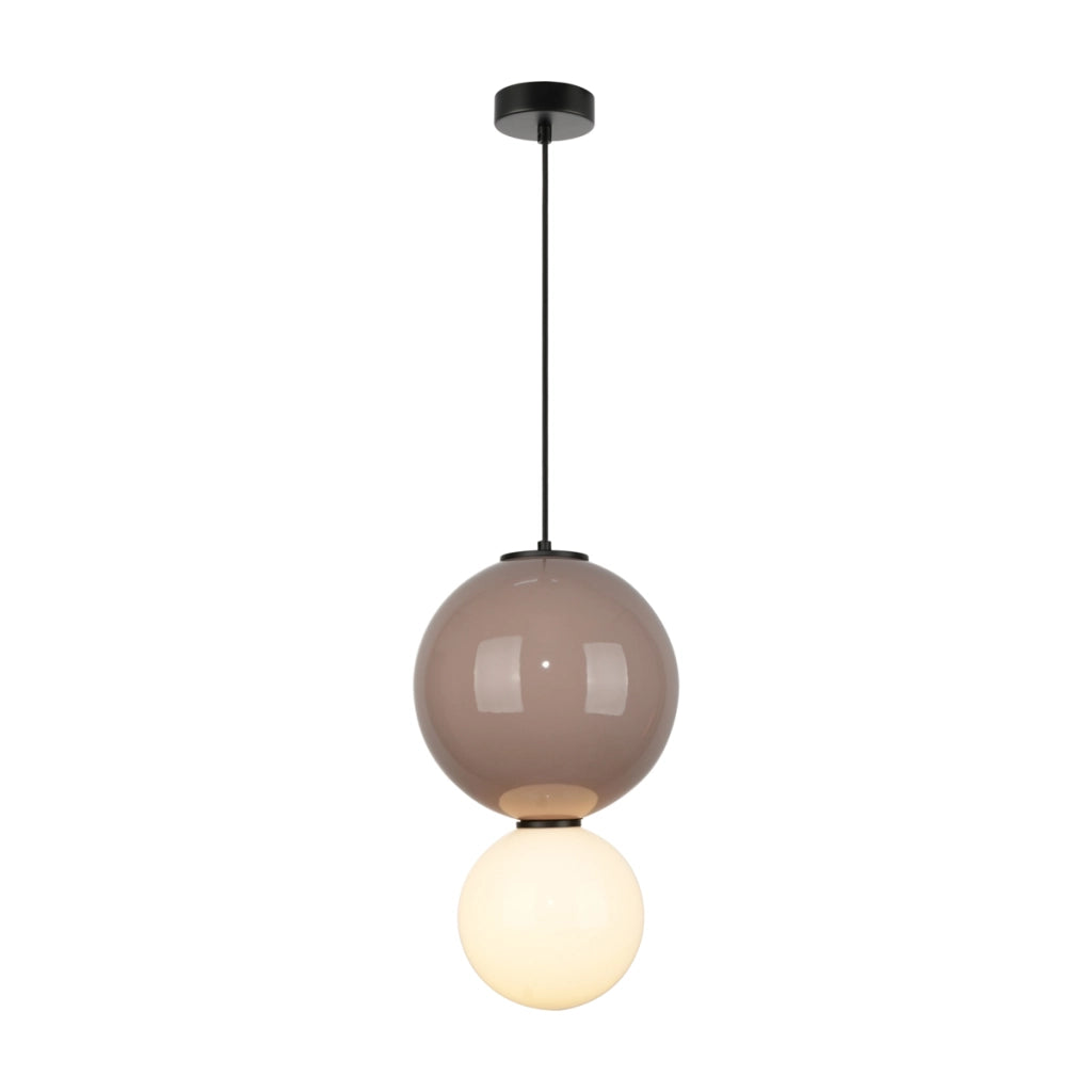 Lampada sospensione moderna bruno/bianco LED 7W Ø25 PIEVE