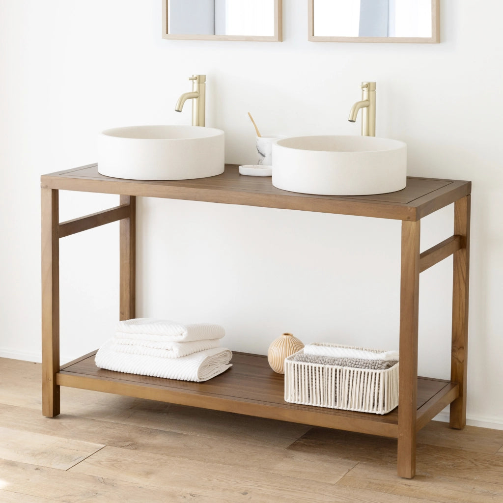 Mobile lavabo doppio in teak 120cm DEWI