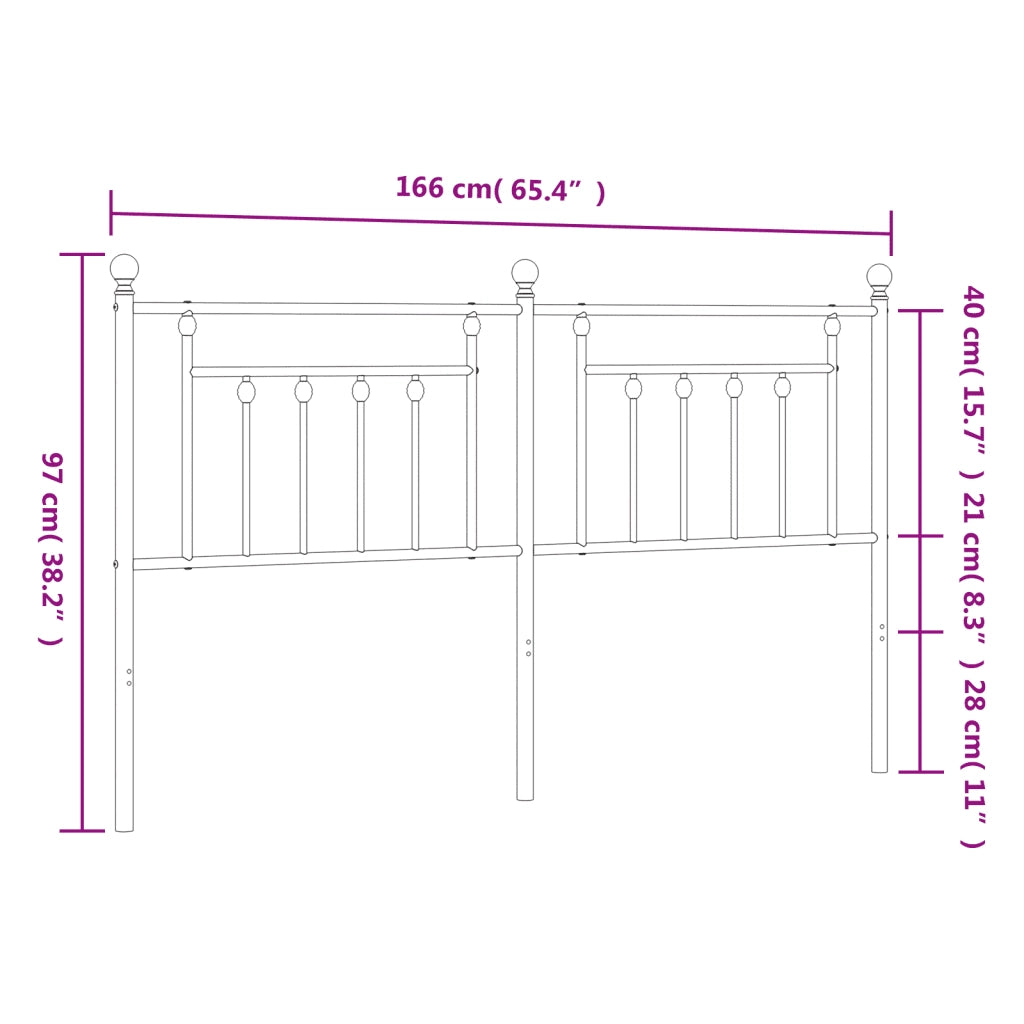 Testiera di Ricambio in Metallo Bianco 160 cm 353621