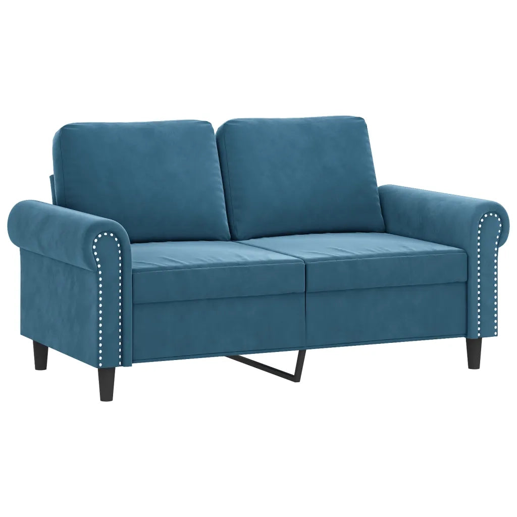 Set di Divani 3 pz con Cuscini Blu in Velluto 3202199