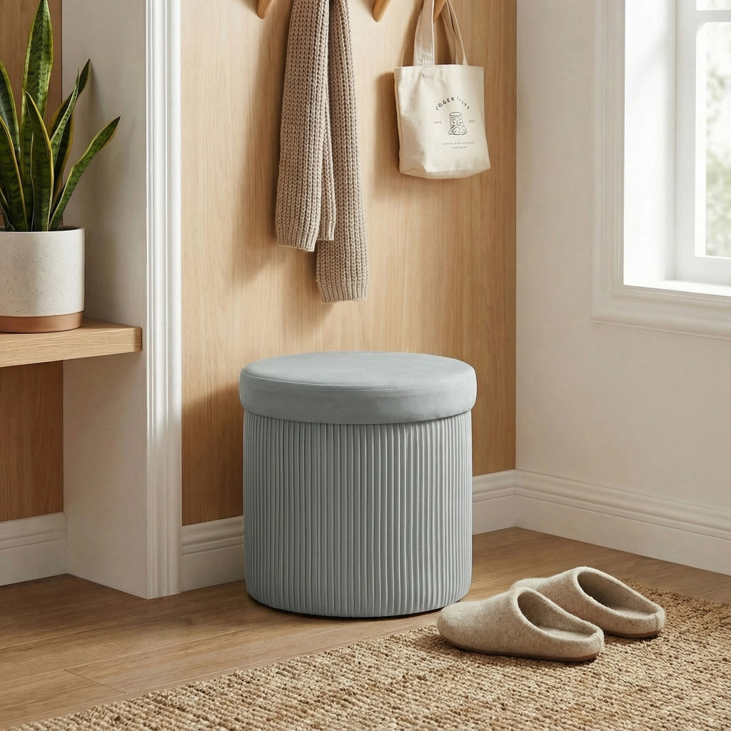 Pouf con cassetti ¨C Minimal ¨C Grigio scuro 38x38x38 cm