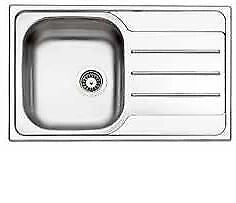 Apell OH791IRPC Serie Oceano Lavello da Incasso 1 Vasca con Gocciolatoio a Destra 79x50 cm in Acciaio Inox Prelucido colore Acciaio Inossidabile