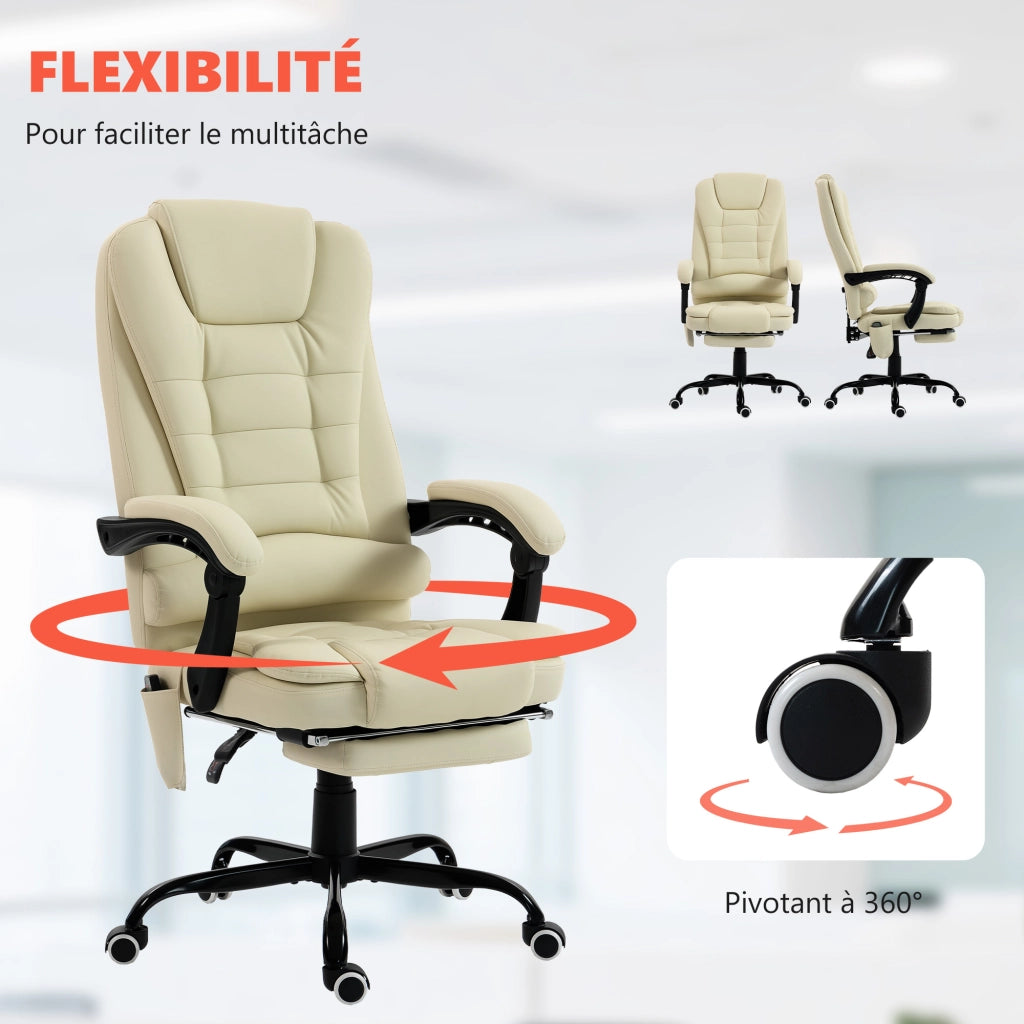 Sedia da ufficio massaggiante reclinabile regolabile ¨C Minimal ¨C beige