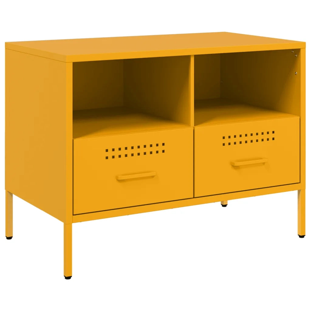 Mobile TV | Armadietto TV | Mobile Porta TV Giallo Senape 68x39x50,5 cm in Acciaio