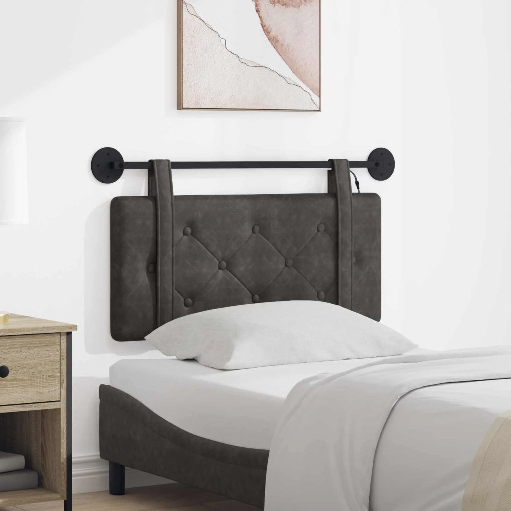 Testiera sospesa Con luce LED Nero PU Antico 3424079