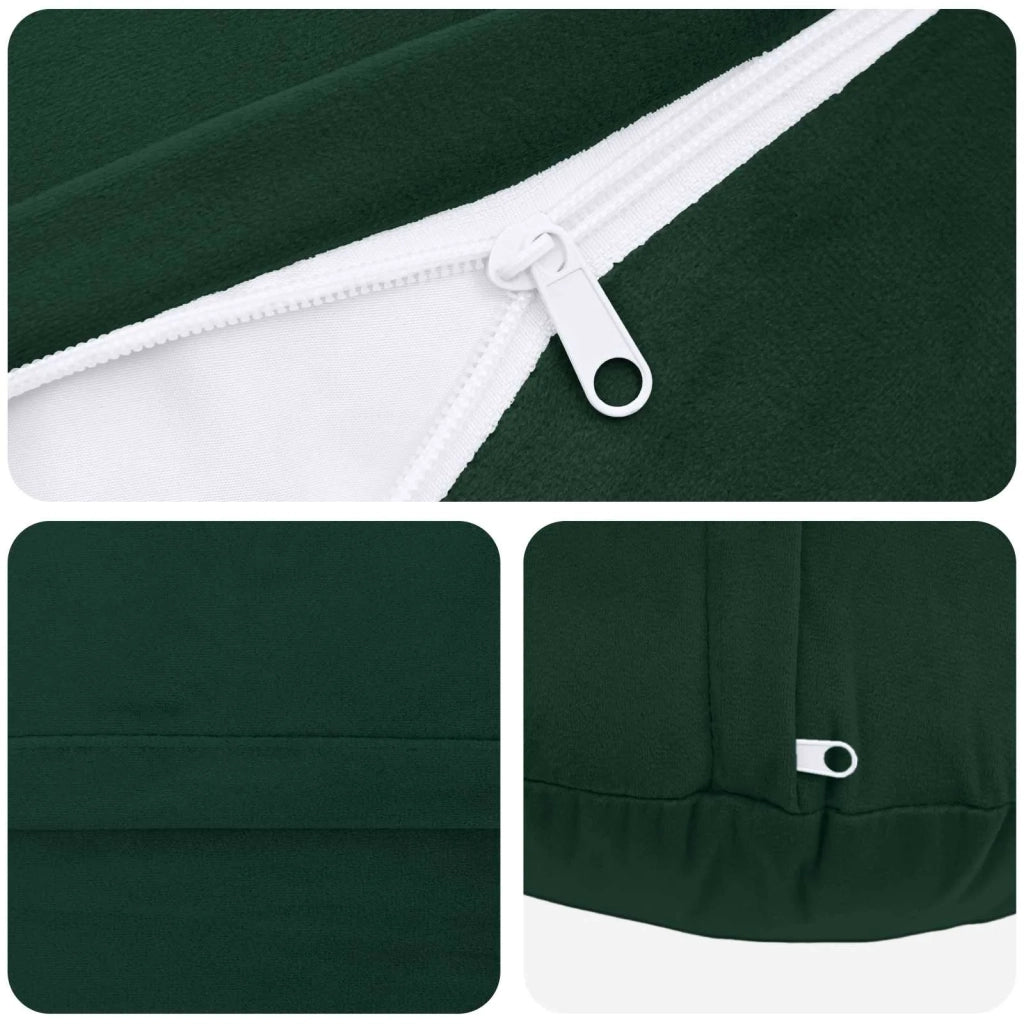 Federa 2 pcs HEERLEN Verde Scuro Ø 60 cm Velluto 922863