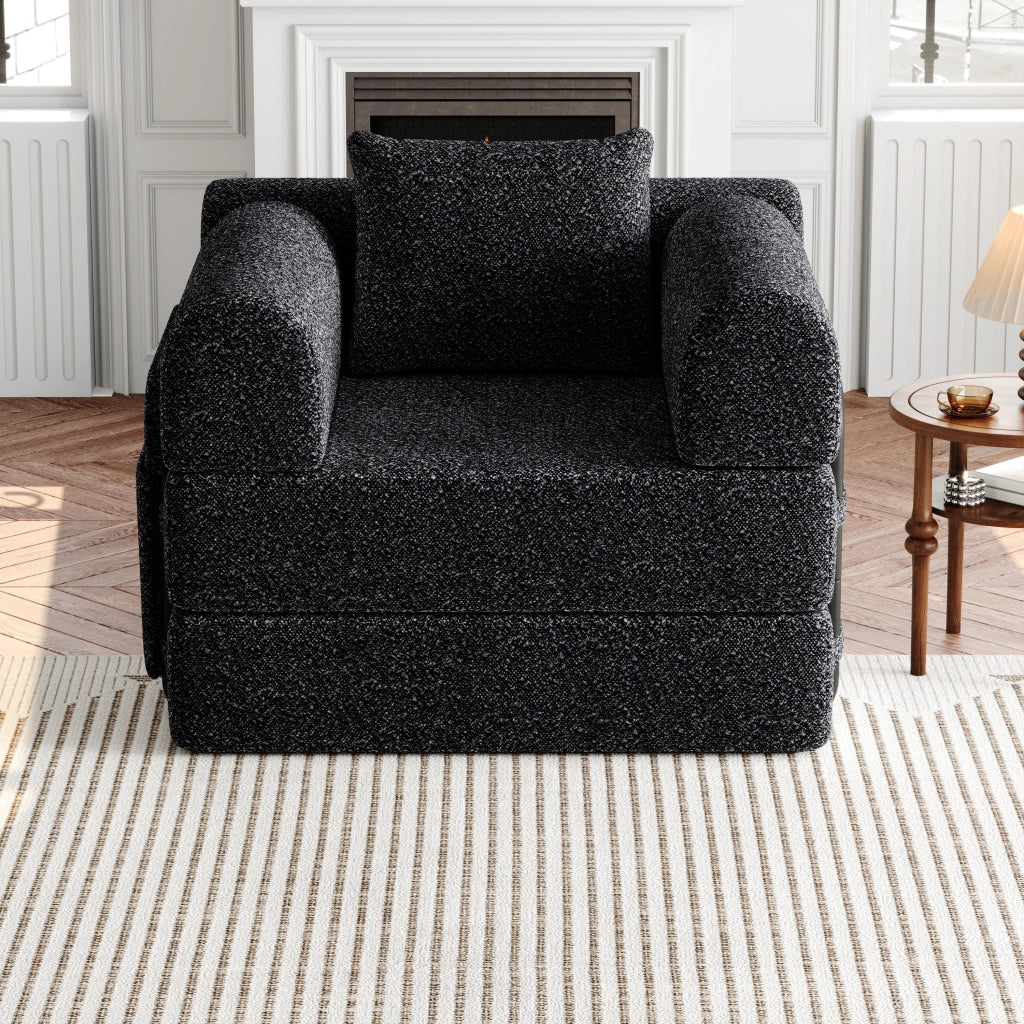 DIVANO LETTO 2-IN-1 in Chenille Nero