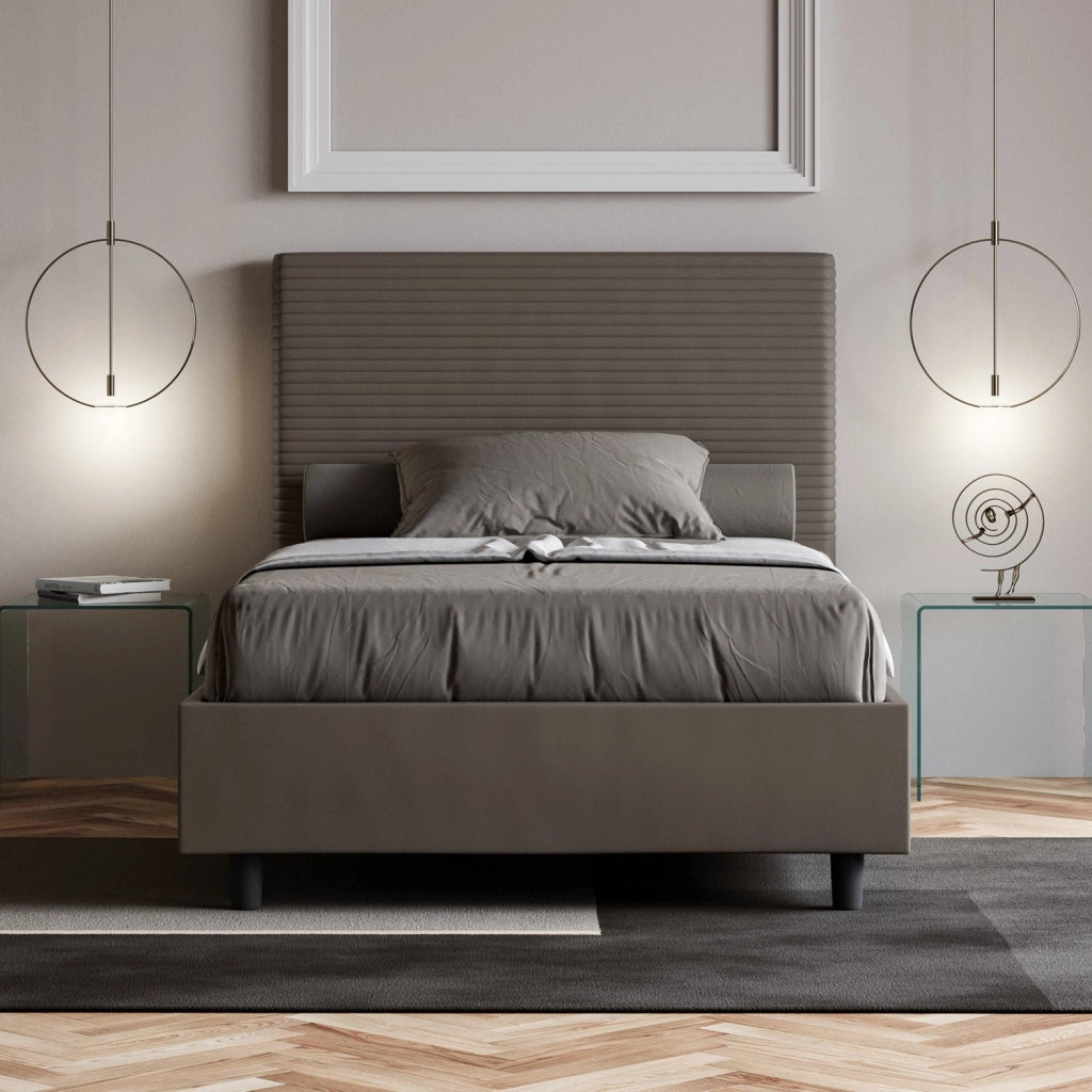 Letto Matrimoniale 160x190 cm con Rete Focus Cappuccino