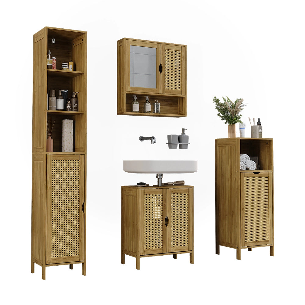 Vicco Set di mobili da bagno Bambù 4 parti