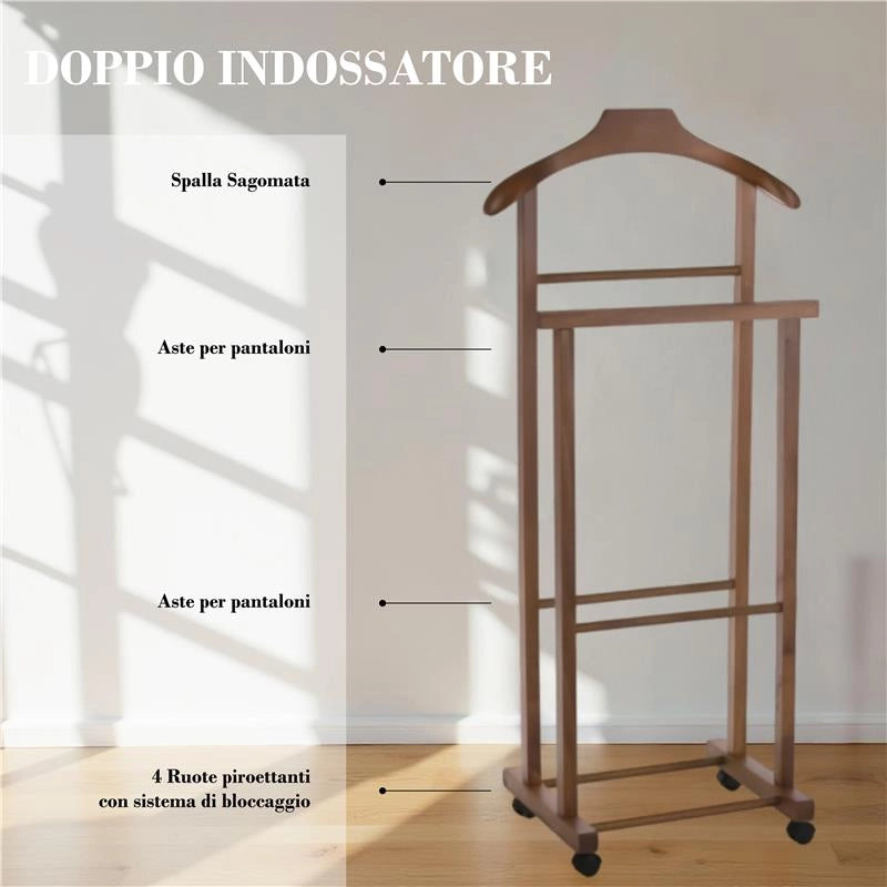 MAURY'S DOPPIO INDOSSATORE DA CAMERA COLORE NOCE LEGNO DI FAGGIO 43 X 33 X 105 H