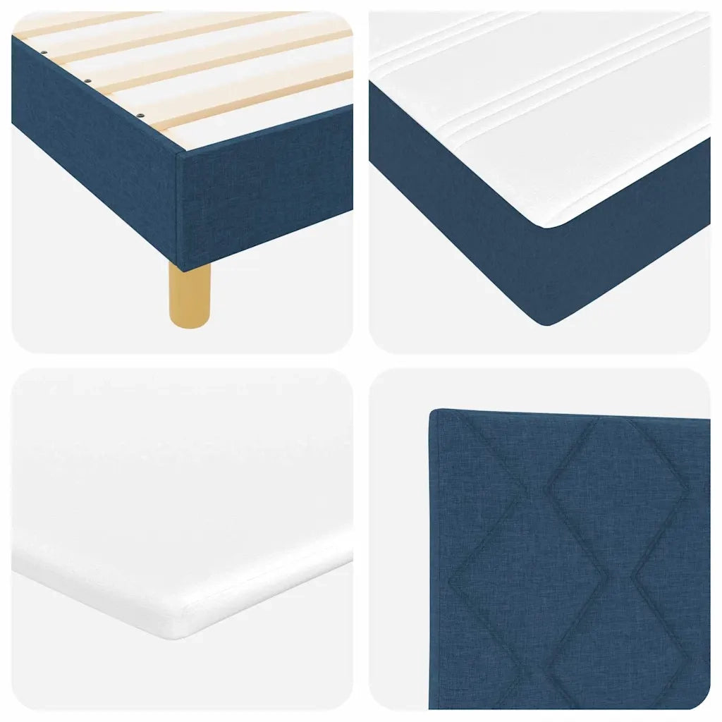 Letto a molle con cuscino con testiera Blu 80 x 200 cm Tessuto 3338957