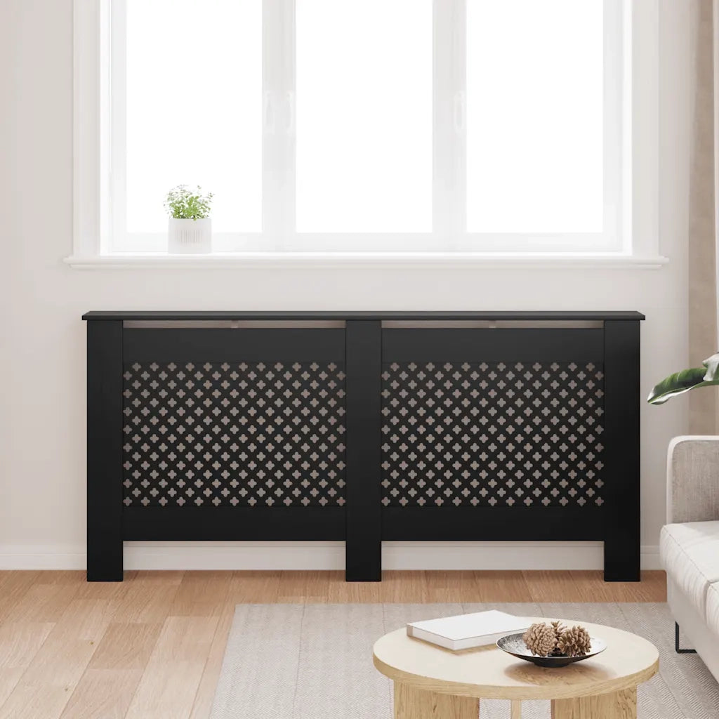 Copertura per Radiatore Nera 172x19x81 cm in MDF 288198