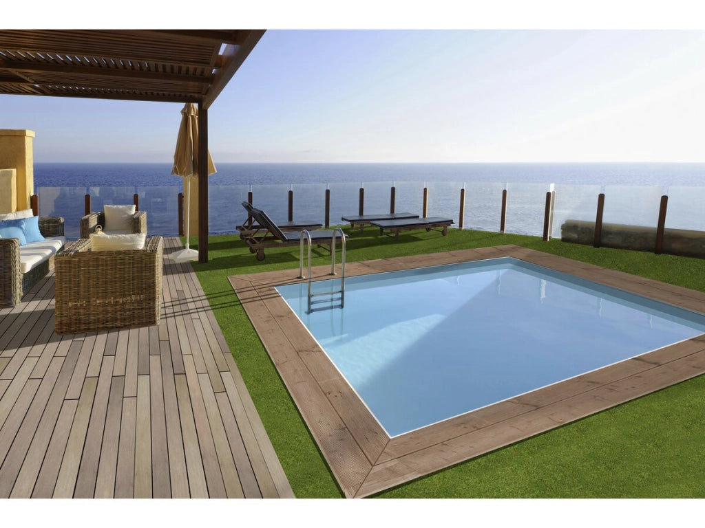 Piscina rettangolare in legno "Zanzibar" - 3,50 x 2,50 x 1,24 m