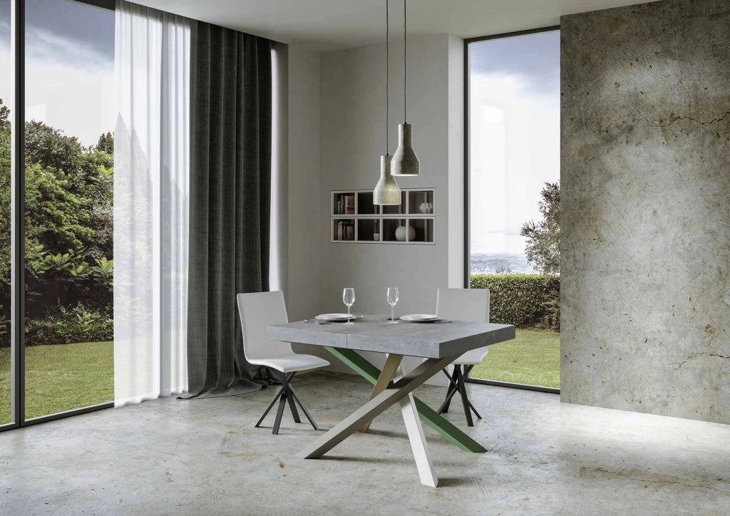 Tavolo allungabile 90x130/390 cm Volta Cemento telaio 4/A