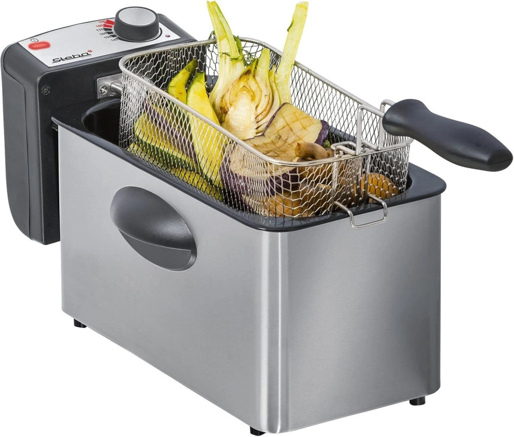 Steba DF 180 Friggitrice in Acciaio Inox 3 L con Finestra XXL 2000 W colore Acciaio Inox