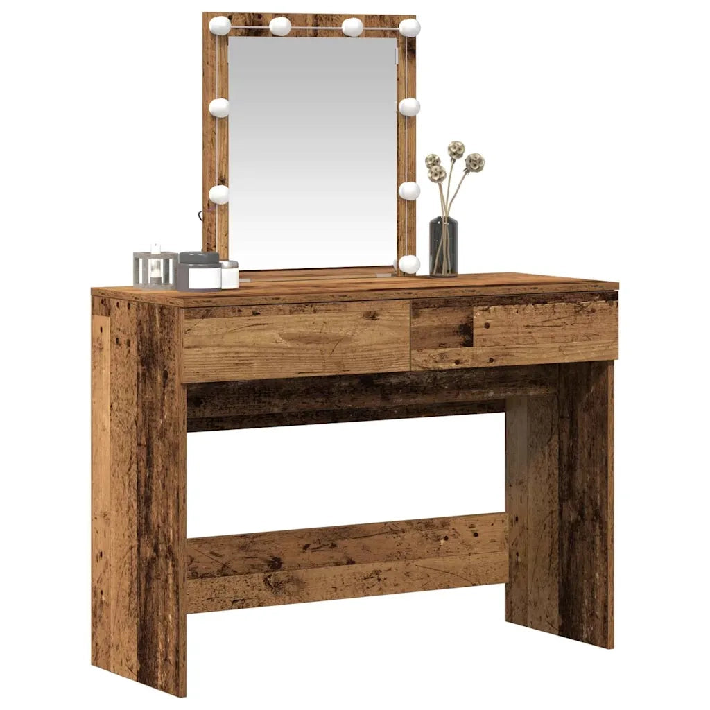 Tavolo da Trucco con cassetto Legno vecchio 100 x 40 x 130 cm 868840