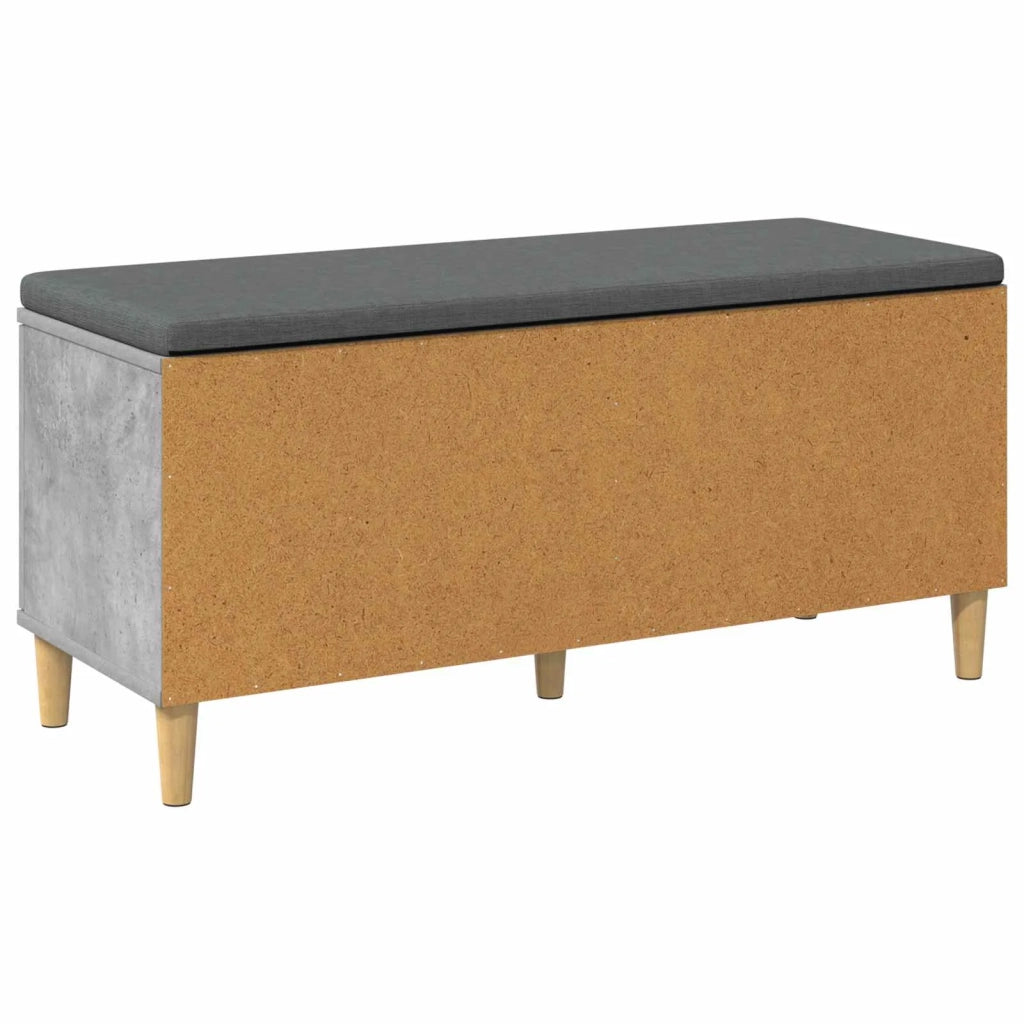 Panca per ingresso con cuscino Grigio Cemento 100 x 38 x 46 cm 891539