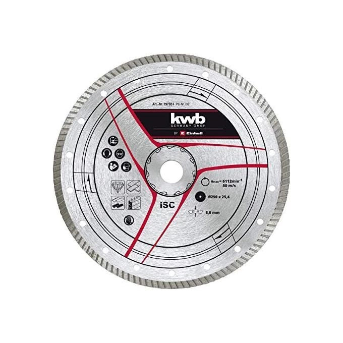 Kwb Disco Diamantato Turbo D.250X25,4 Mm