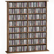 Mobile per CD e DVD con 16 cassetti e 12 ripiani regolabili ¨C zephmum ¨C marrone