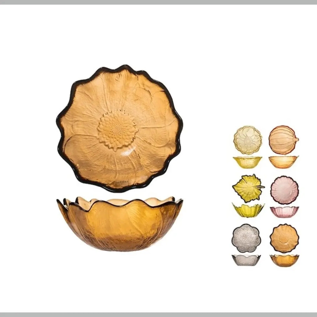 Coppette Foliage in vetro Ø 12 cm forme ass.