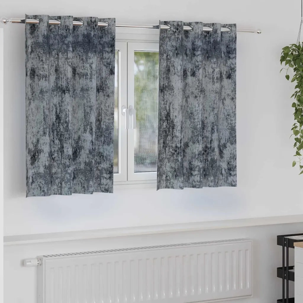 Tende in Velluto 2 pz Grigio Argento 140 x 140 cm Velluto