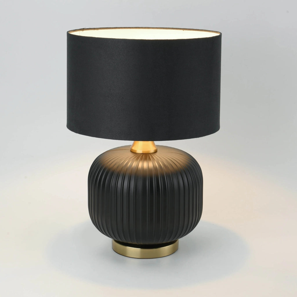Lampada da tavolo Tamiza piccola nera/oro E27 48cm