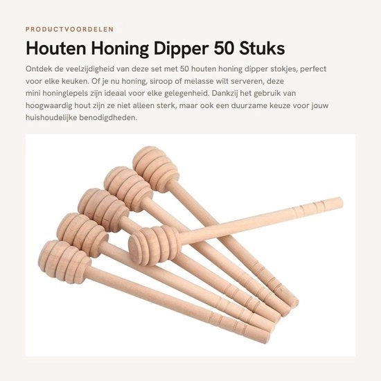 Set di Honing per Legno da 50 Stuks - Honinglepeli in Legno - Stuzzicadenti per Honing da 15 cm - Utilizzo Domestico - 100% Nuovo - Honinglepelo