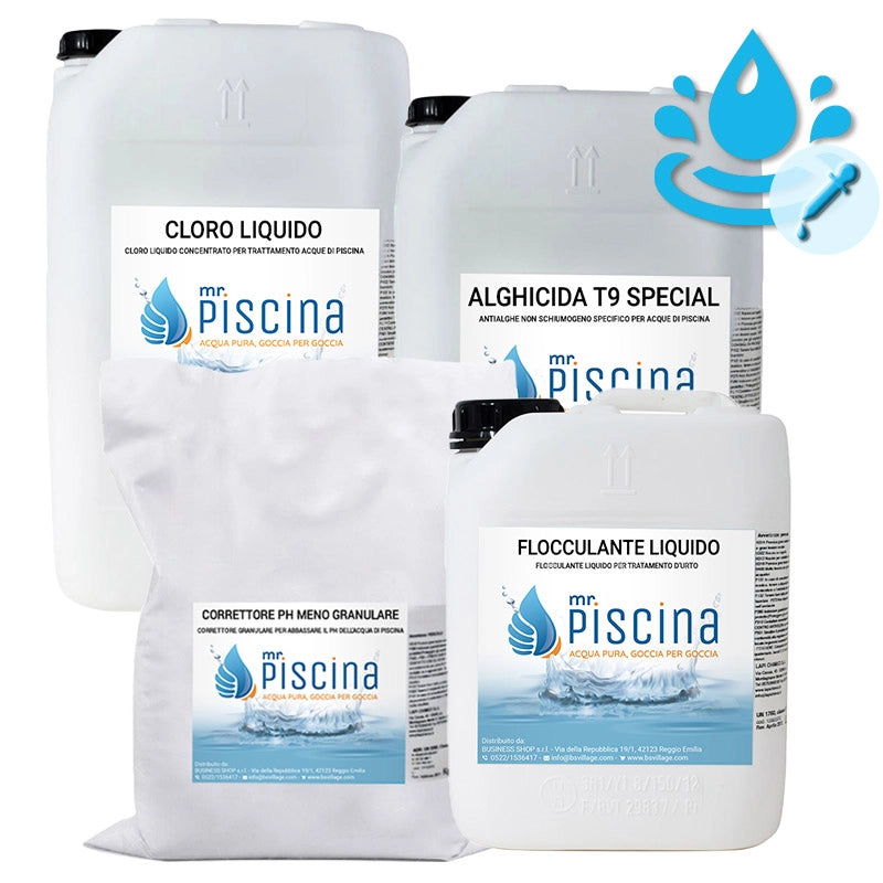 KIT CLORO CONTROL per mantenimento acqua piscina Volume piscina: Da 100 a 200 m³