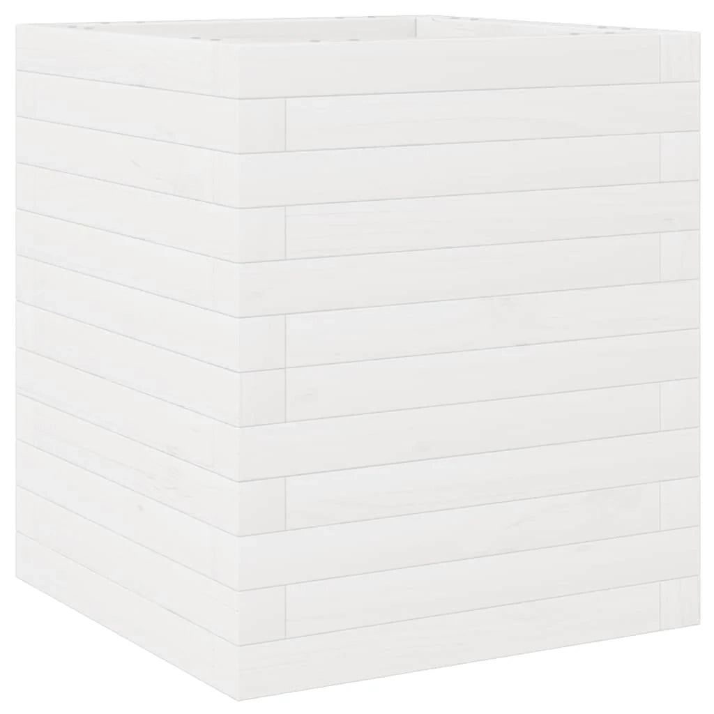 Fioriera rialzata per piante e fiori terrazza giardino 40 x 40 x 46 cm legno di pino massiccio bianco 02_0037563