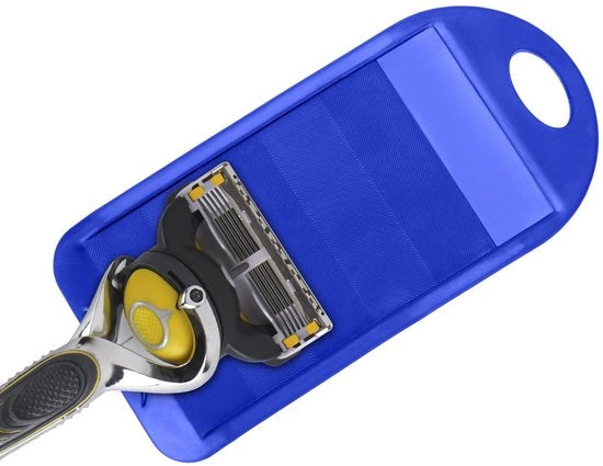 Strumento portatile per la rasatura a rasoio in gomma - Utensile pratica - Blu - Apparecchio per la manutenzione della rasatura - Pulitore per trimmer - Adatto per F...