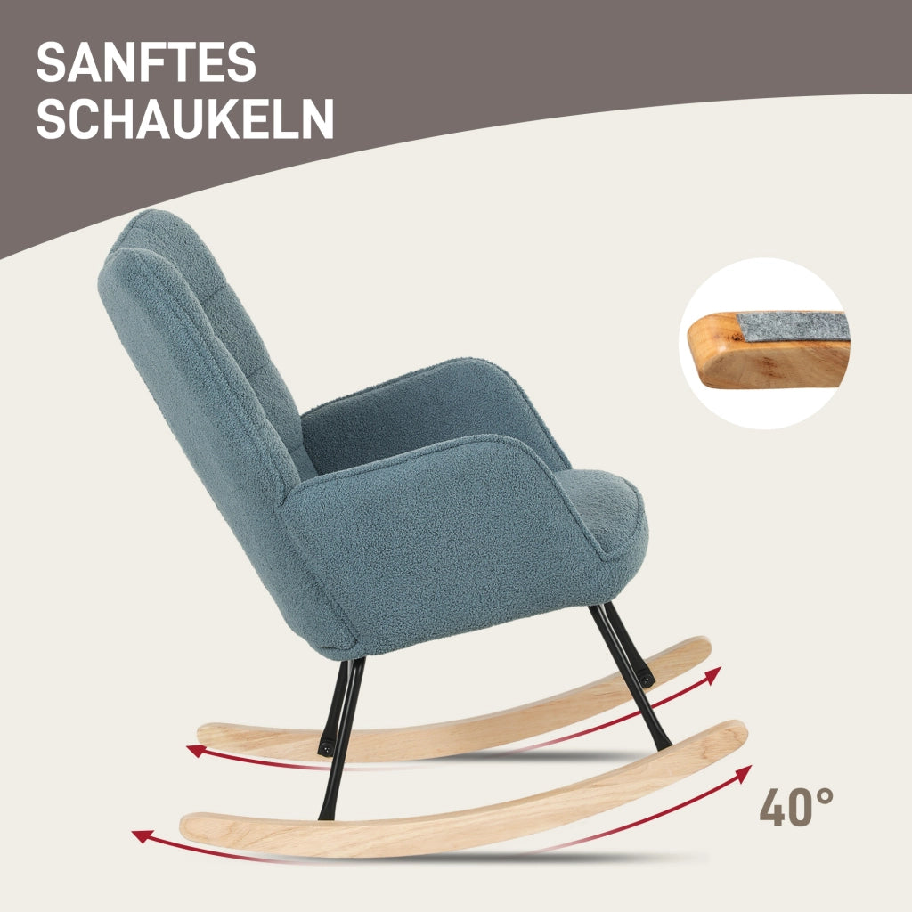 Poltrona a Dondolo ¨C Zephmum ¨C Blu Chiaro