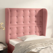 Testiera ad Orecchio-Testata con Orecchie Rosa 93x23x118/128 cm in Velluto 919540