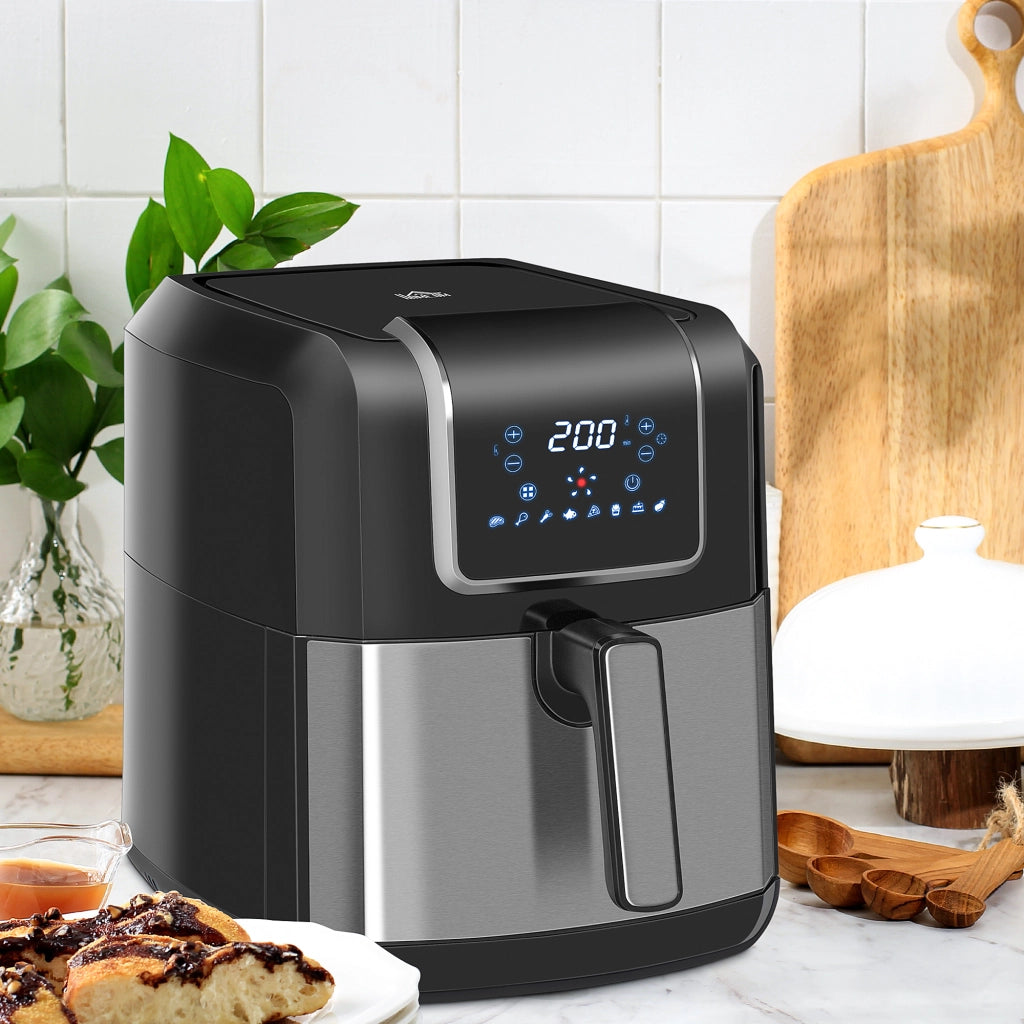 Friggitrice ad Aria 6,5L ¨C Xylo ¨C 1700W, 8 Programmi, Display LED Touch, Antiaderente, Nero