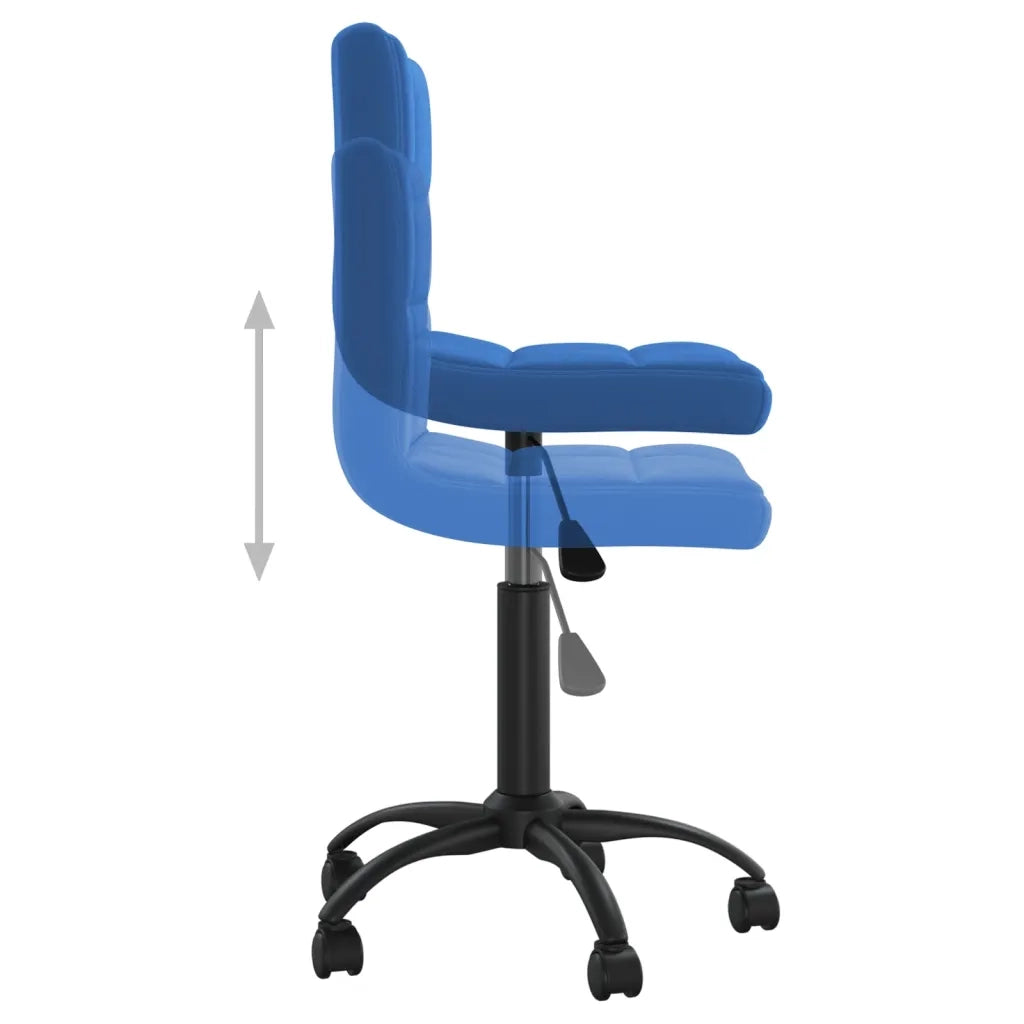 Sedia Girevole da Ufficio | Sedia da Gaming Blu in Velluto